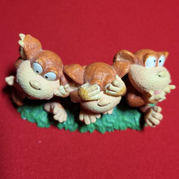 Russ Monkey Business Hear See Speak No Evil Figurine Ceramic Decor - Picture 5 of 12